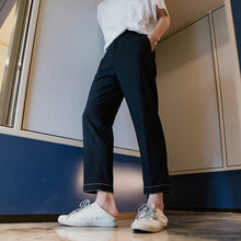 Load image into Gallery viewer, Sicilian men&#39;s casual suit pants male Korean version of the trend of nine-point suit pants loose straight drape trousers
