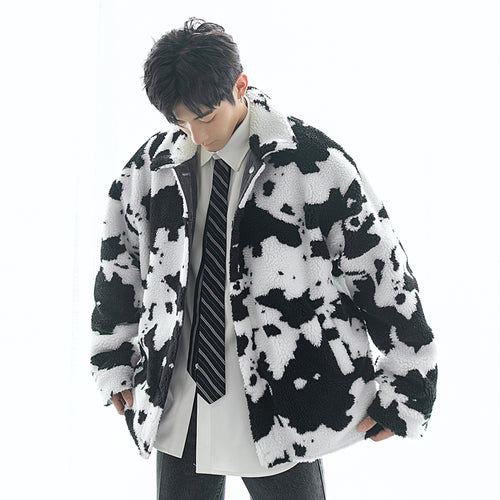 Sicilian men's new style men's jacket handsome trendy loose polar fleece warm double-sided jacket men