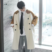 Load image into Gallery viewer, Sicilian men&#39;s autumn and winter new color matching jacket male handsome Korean style loose Hong Kong style long trench coat 2020 new

