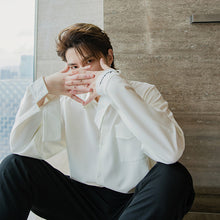 Load image into Gallery viewer, Sicilian men&#39;s autumn clothing embroidery white shirt men&#39;s Korean version of the trend handsome loose men&#39;s white shirt jacket
