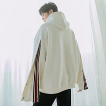 Load image into Gallery viewer, Sicilian men&#39;s winter new hooded sweater contrast color stitching trend loose college style men&#39;s breasted top
