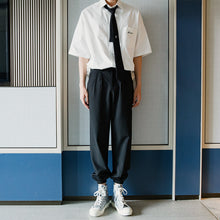 Load image into Gallery viewer, Sicilian men&#39;s men&#39;s black casual pants men&#39;s Korean version of the trend of nine loose straight leg pants
