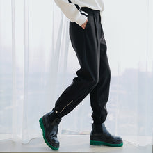 Load image into Gallery viewer, Sicilian men&#39;s winter new woolen trousers, design sense, zipper trousers, trendy loose casual men&#39;s trousers
