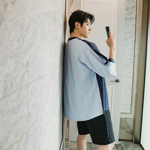 Load image into Gallery viewer, 【Limited Time Special】Summer short-sleeved men&#39;s tide brand trend loose five-point sleeve men&#39;s half-sleeved color matching stitching t-shirt

