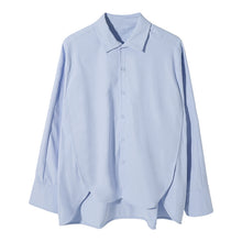 Load image into Gallery viewer, Sicilian men&#39;s small fresh blue long-sleeved shirt male Korean style trend loose men&#39;s autumn shirt jacket
