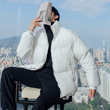 Load image into Gallery viewer, Sicilian men&#39;s winter new loose casual bread clothes solid color thick warm all-match stand-up collar cotton jacket
