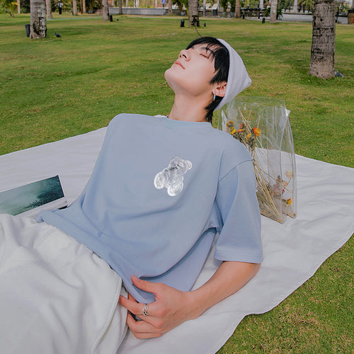 Sicilian men's summer casual short-sleeved t-shirt men's 2021 new men's round neck printing loose t-shirt