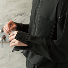 Load image into Gallery viewer, Sicilian men&#39;s spring Korean black long-sleeved shirt men&#39;s Korean version of the trend of men&#39;s loose casual shirt jacket
