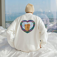 Load image into Gallery viewer, Sicilian men&#39;s new style loose long-sleeved back cute reflective bear trend all-match white high-neck sweater
