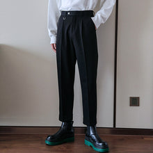 Load image into Gallery viewer, Sicilian men&#39;s black suit pants men&#39;s straight loose autumn and spring drape pants men&#39;s casual pants youth trousers

