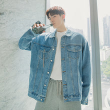 Load image into Gallery viewer, Sicilian Men&#39;s Fall Thin Washed Blue Denim Jacket Men&#39;s Korean Trend Loose Men&#39;s Casual Jacket
