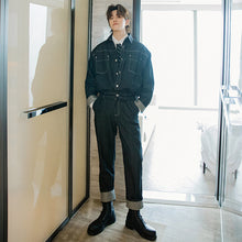 Load image into Gallery viewer, Sicilian men&#39;s fashion brand denim jacket straight jeans two-piece suit men&#39;s Korean casual suit male handsome
