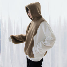 Load image into Gallery viewer, Sicilian men&#39;s winter new lamb velvet hooded sweater design on the back, cute bear hit color shirt for men
