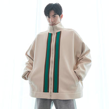 Load image into Gallery viewer, Sicilian men&#39;s handsome stand-up collar color-blocking sweater Korean style trendy loose male Hong Kong style Japanese all-match jacket
