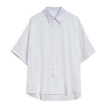 Load image into Gallery viewer, Sicilian men&#39;s ins ruffian handsome shirt men&#39;s short-sleeved summer thin loose half-sleeved casual men&#39;s white shirt
