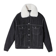 Load image into Gallery viewer, Sicilian men&#39;s casual lamb wool thickened plus velvet denim jacket jacket men&#39;s winter
