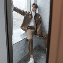 Load image into Gallery viewer, Sicilian men&#39;s fashion and handsome hit color baseball uniform jacket Japanese sports suit casual pants trend two-piece suit
