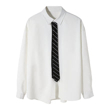 Load image into Gallery viewer, Sicilian men&#39;s spring college style tie white shirt male Korean style trend loose design white shirt
