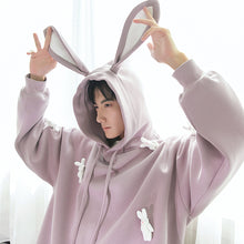Load image into Gallery viewer, Sicilian men&#39;s autumn new lazy style long-sleeved cute rabbit ears casual loose student sweater hooded
