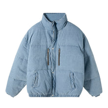 Load image into Gallery viewer, Sicilian men&#39;s autumn and winter cotton-padded jacket stand-up collar thickened warmth loose trend bread clothes handsome blue jacket men
