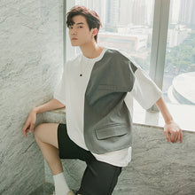 Load image into Gallery viewer, Sicilian men&#39;s summer Hong Kong style half-sleeved men&#39;s tide brand trend five-point sleeve loose boys stitching short-sleeved t-shirt
