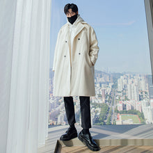 Load image into Gallery viewer, Sicilian men&#39;s winter Korean style trendy handsome jacket embroidery double-breasted long suit collar woolen coat
