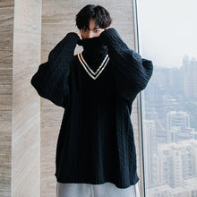 Load image into Gallery viewer, Sicilian men&#39;s winter new V-neck sweater twist contrast loose casual youth college style sweater 4495152216693 4495152216695 4495152216694 4495152216696
