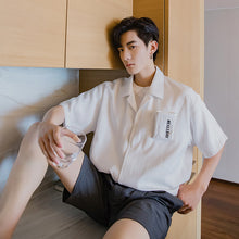 Load image into Gallery viewer, Sicilian men&#39;s short-sleeved Cuban collar shirt male Korean version of the trend loose half-sleeved men&#39;s summer white shirt
