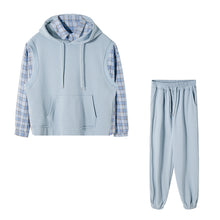 Load image into Gallery viewer, Sicilian Men&#39;s Spring New Loose Korean Trend Casual Pants Plaid Shirt Hooded Sweater Three-piece Set Men
