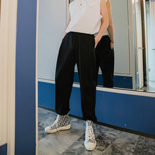 Load image into Gallery viewer, Sicilian men&#39;s summer thin casual pants men&#39;s Korean version of loose men&#39;s sports pants nine-point drawstring trousers
