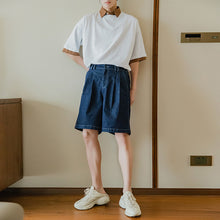 Load image into Gallery viewer, Sicilian men&#39;s summer thin five-point pants men&#39;s Korean version of the trend loose straight men&#39;s casual denim shorts
