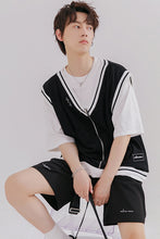 Load image into Gallery viewer, Sicilian Men&#39;s 2021 New Casual Vest Men&#39;s Summer V-neck Contrast Color Sleeveless Loose Thin Knit Cardigan
