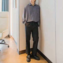 Load image into Gallery viewer, Sicilian men&#39;s high-end shirt men&#39;s Korean version of the trend of handsome and loose men&#39;s fall feeling drape shirt jacket
