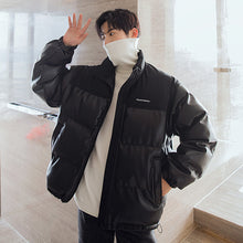 Load image into Gallery viewer, Sicilian Men&#39;s Men&#39;s Winter Cotton Jacket Stand Collar Embroidery Stitching Korean Thickening Youth New Leather Jacket
