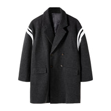 Load image into Gallery viewer, Sicilian men&#39;s handsome mid-length windbreaker stitching Korean loose autumn and winter woolen coat men
