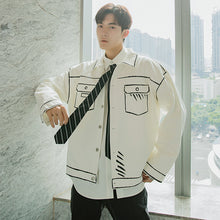 Load image into Gallery viewer, Sicilian men&#39;s spring ins wind denim jacket male Korean version of the trend loose tide brand men&#39;s printed jacket
