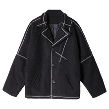 Load image into Gallery viewer, Sicilian men&#39;s Korean version of the trend of casual black jacket men&#39;s autumn and winter style loose thick woolen coat
