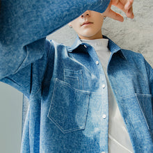 Load image into Gallery viewer, Sicilian men&#39;s autumn thin section handsome blue jacket male Korean version of the trend loose men&#39;s casual lapel jacket
