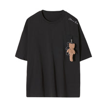 Load image into Gallery viewer, Sicilian men&#39;s summer white short-sleeved men&#39;s tide brand trend loose bear ornaments men&#39;s five-point sleeve t-shirt
