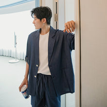 Load image into Gallery viewer, Sicilian men&#39;s summer thin suit jacket shorts two-piece suit men&#39;s loose casual suit suit men
