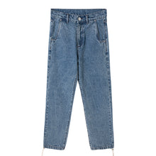 Load image into Gallery viewer, Sicilian men&#39;s new blue tie-leg casual trousers loose trend men&#39;s jeans autumn and winter models
