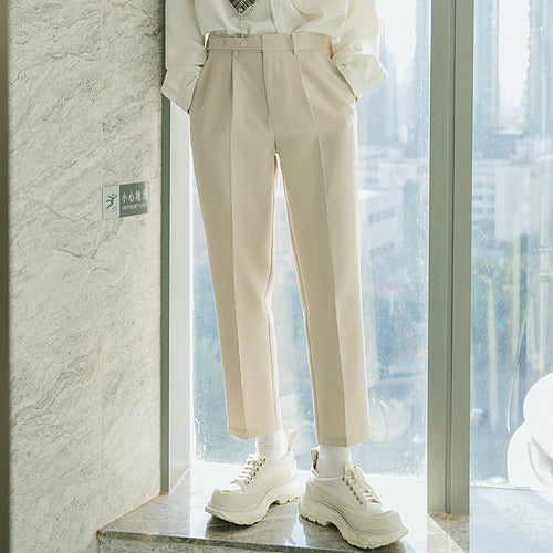 Sicilian men's spring clothes new casual trousers loose wild straight-leg pants Korean style trendy drape nine-point pants men