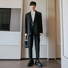 Load image into Gallery viewer, Sicilian men&#39;s spring clothes new Korean style loose fashion design sense back denim stitching small suit jacket men
