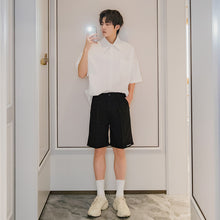 Load image into Gallery viewer, Sicilian men&#39;s summer suit five-point pants male Korean version of the trend loose men&#39;s black casual suit shorts
