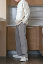 Load image into Gallery viewer, Sicilian men&#39;s spring breasted design sense wild wide-leg pants ins Korean version of loose casual trousers men&#39;s trend
