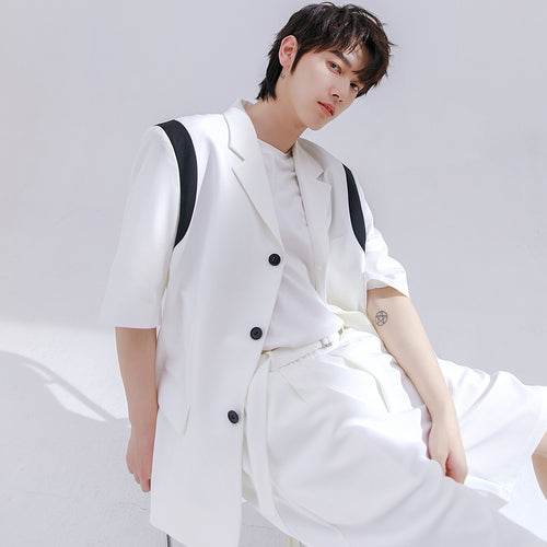 Sicilian men's wear 2021 new striped contrast small suit jacket men's thin summer boys casual suits