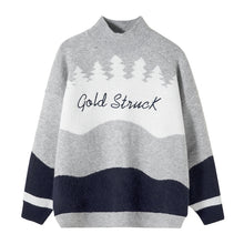 Load image into Gallery viewer, Sicilian men&#39;s winter new high-neck sweater men&#39;s contrast color letter jacquard Korean loose thick sweater
