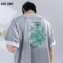 Load image into Gallery viewer, Sicilian men&#39;s clothing 2021 new short-sleeved men&#39;s summer loose creative embroidery printed t-shirt male ins trend compassionate
