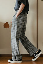Load image into Gallery viewer, Sicilian Men&#39;s Slit Straight Casual Pants Men&#39;s Summer Youth Trend Boys All-match Loose Plaid Pants
