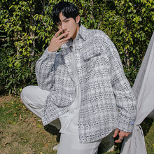 Load image into Gallery viewer, Sicilian men&#39;s spring and autumn style small fragrance style shirt men&#39;s long-sleeved casual Korean version of the trend loose shirt jacket
